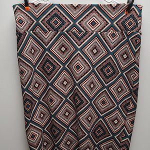 LulaRoe XL Geometric Cassie- Coral/White/Green